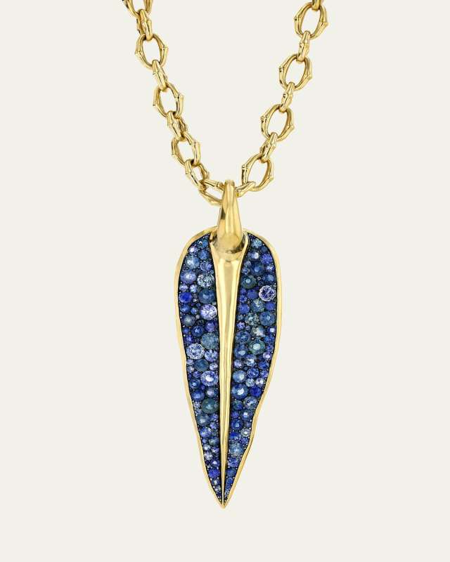 One-Of-A-Kind 18K Gold and Sterling Silver Vyv Pendant with Blue Sapphires